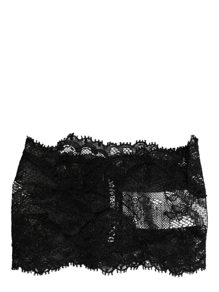 Black Lace Bandeau Bustier Top Sheer Stretch Underwear alternative