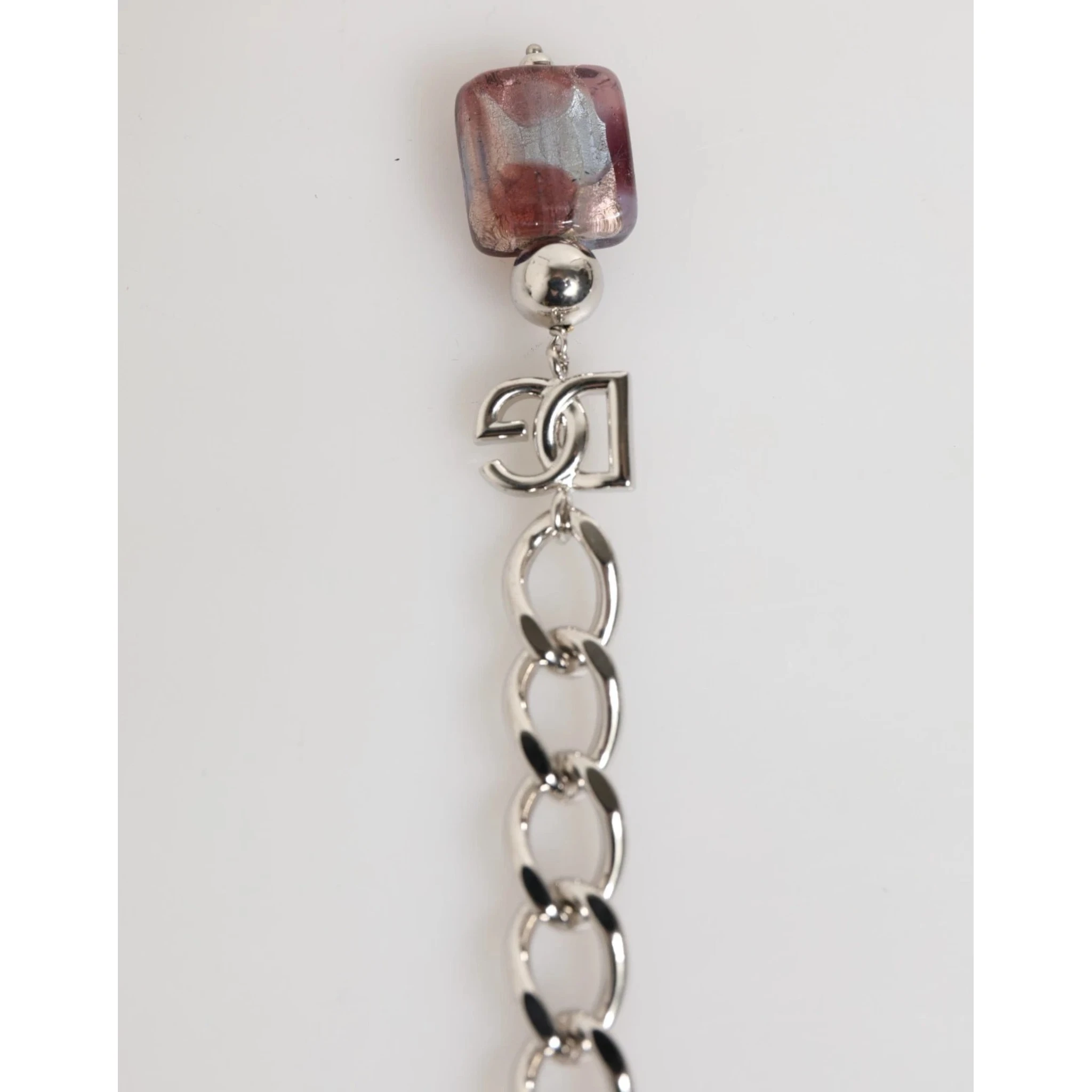 Multicolor Murano Glass Beads Brass Zamak Necklace