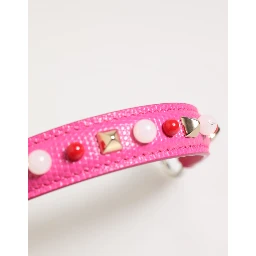 Pink Embellished Leather Bag Handle Women Shoulder Strap