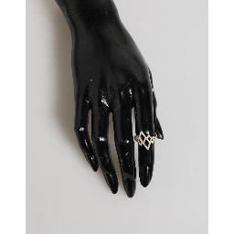 Geometric Diamond Shape Pave CZ Crystal Jewelry Ring