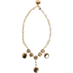 Gold Crystal Clock Face Pendant Statement Jewelry Necklace