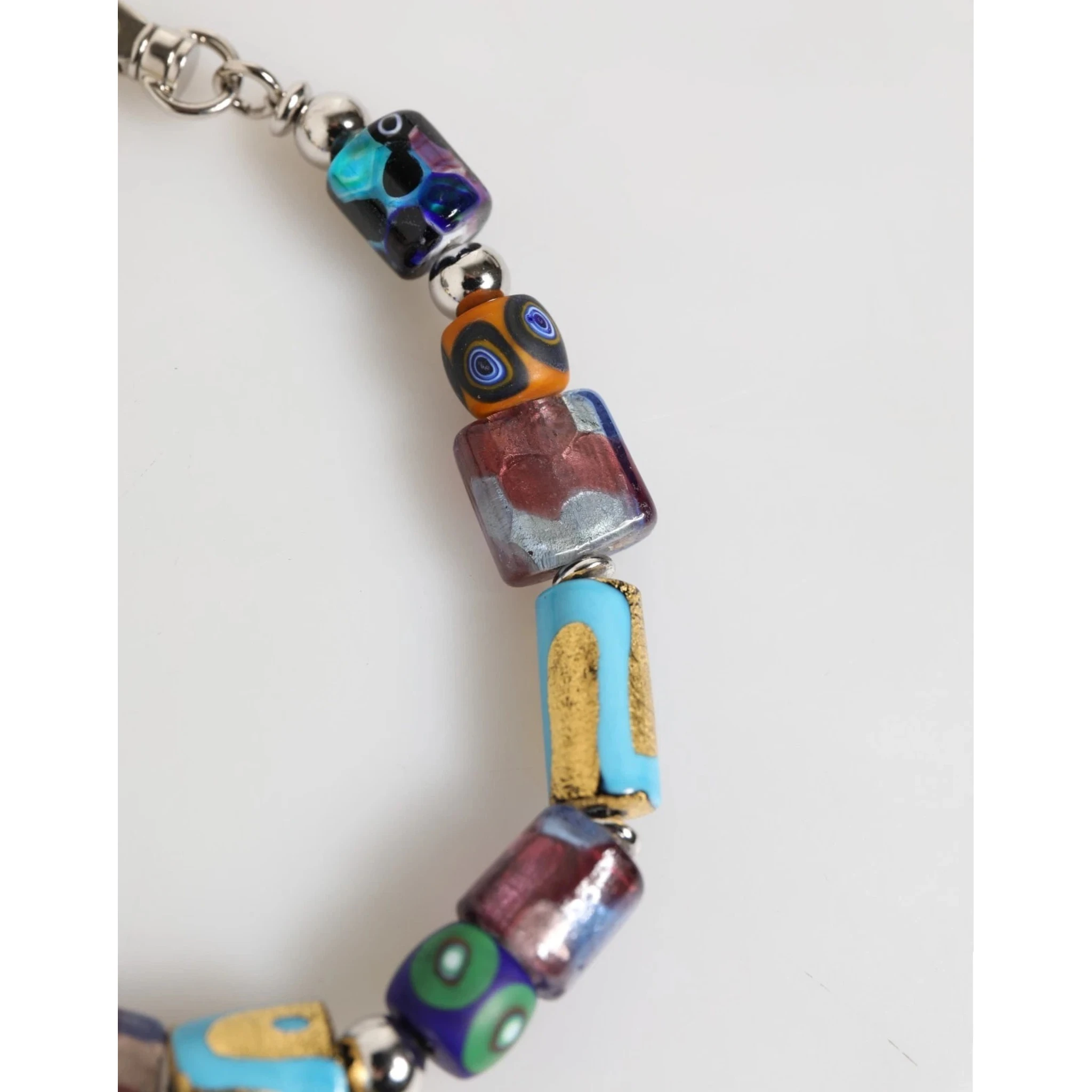 Multicolor Murano Glass Beads Brass Zamak Necklace