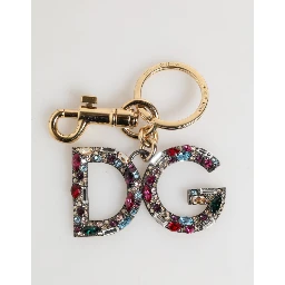 Multicolor Crystal DG Logo Gold Keychain Charm Keyring