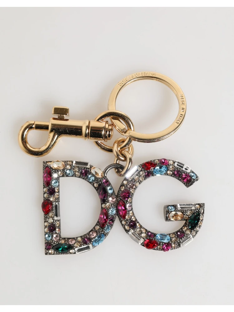 Multicolor Crystal DG Logo Gold Keychain Charm Keyring