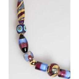 Multicolor Murano Glass Beads Gold Brass Chain Jewelry Necklace