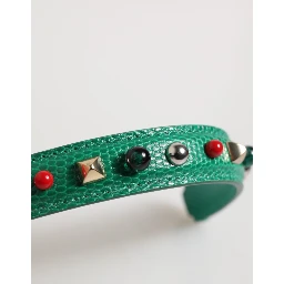 Green Embellished Leather Bag Handle Women Shoulder Strap