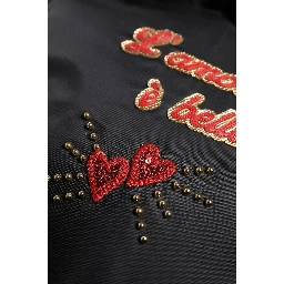 Black Heart L'Amore Patch Embellished Kids Backpack