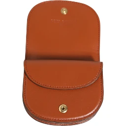 Brown Leopard Print Calf Leather Small Coin Purse Wallet