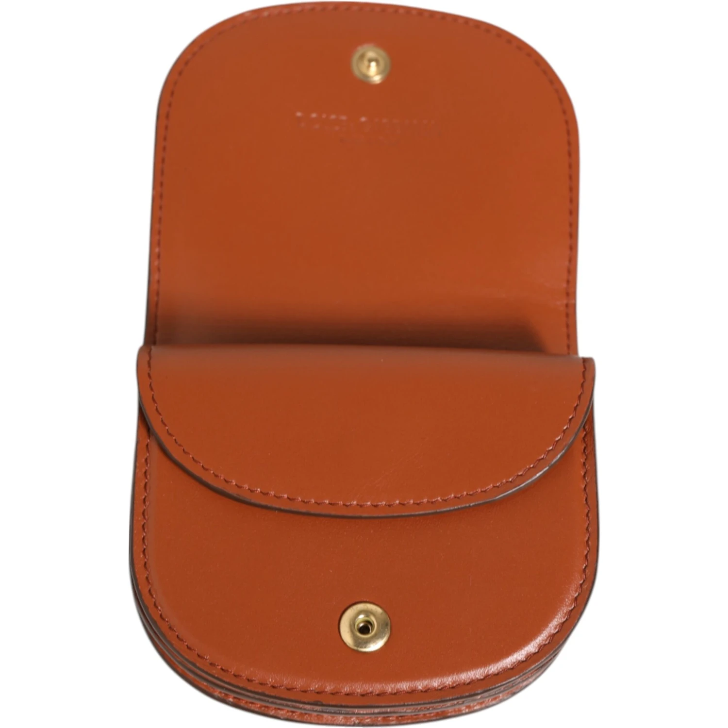 Brown Leopard Print Calf Leather Small Coin Purse Wallet