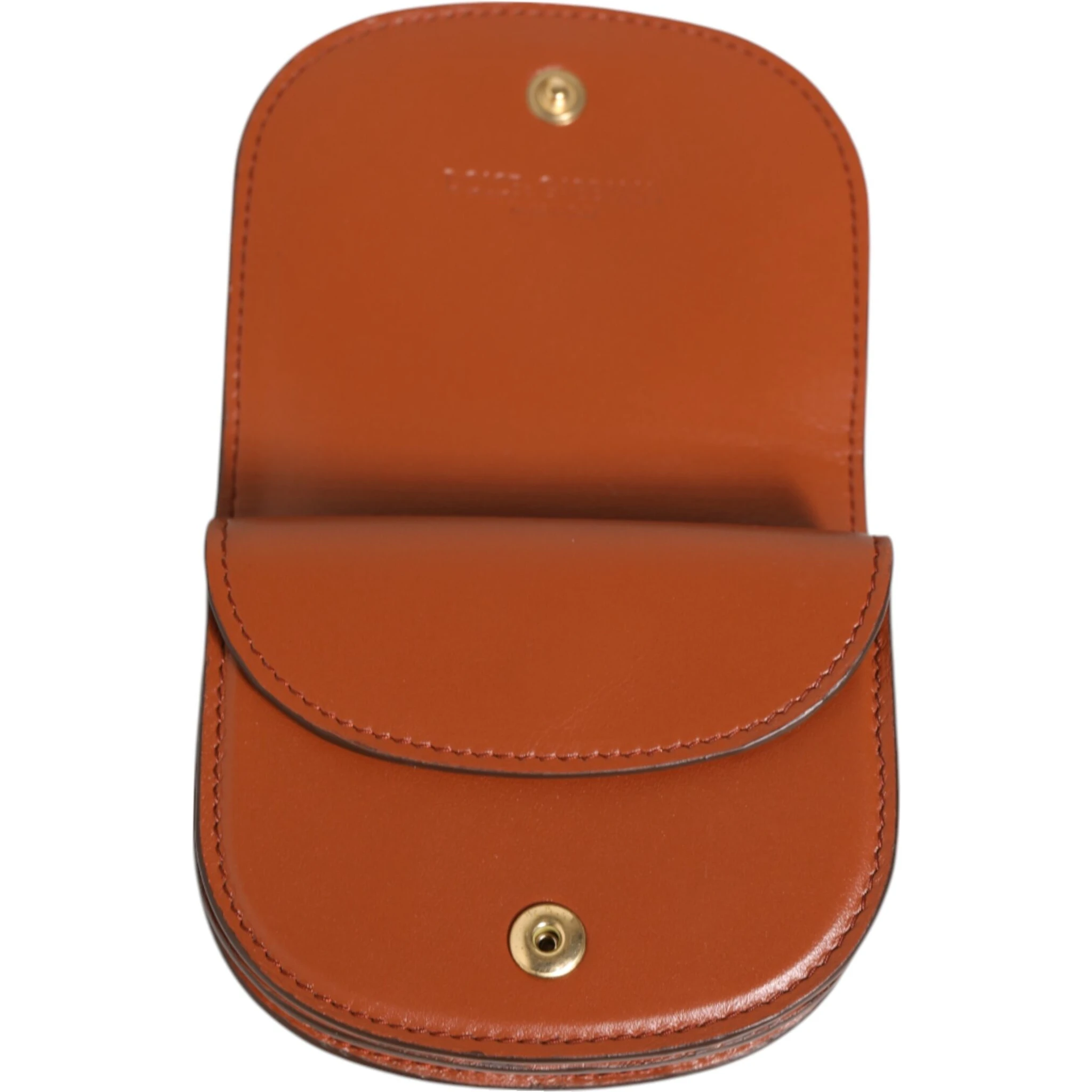 Brown Leopard Print Calf Leather Small Coin Purse Wallet