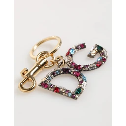 Multicolor Crystal DG Logo Gold Keychain Charm Keyring