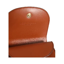 Brown Leopard Print Calf Leather Small Coin Purse Wallet