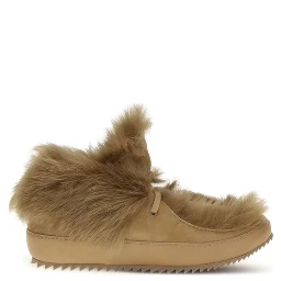 Beige Leather Ankle Boots