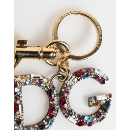 Multicolor Crystal DG Logo Gold Keychain Charm Keyring