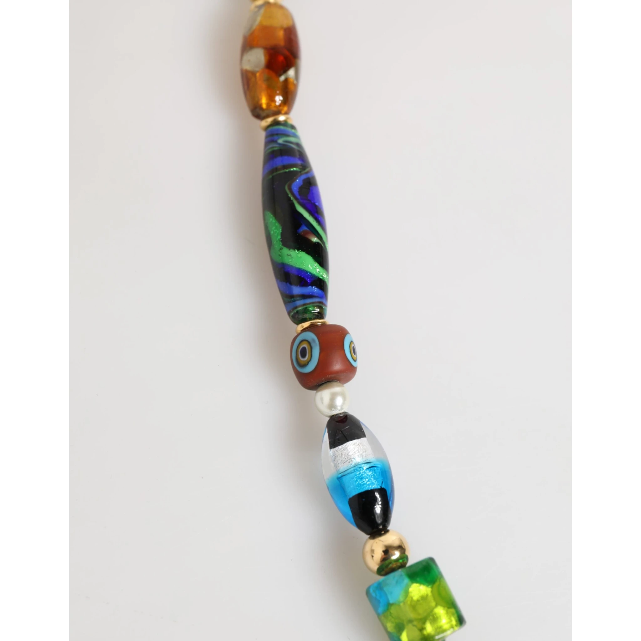 Multicolor Murano Glass Beads Brass Women Jewelry Necklace