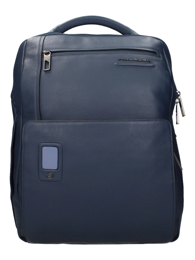 Blue Leather Backpack