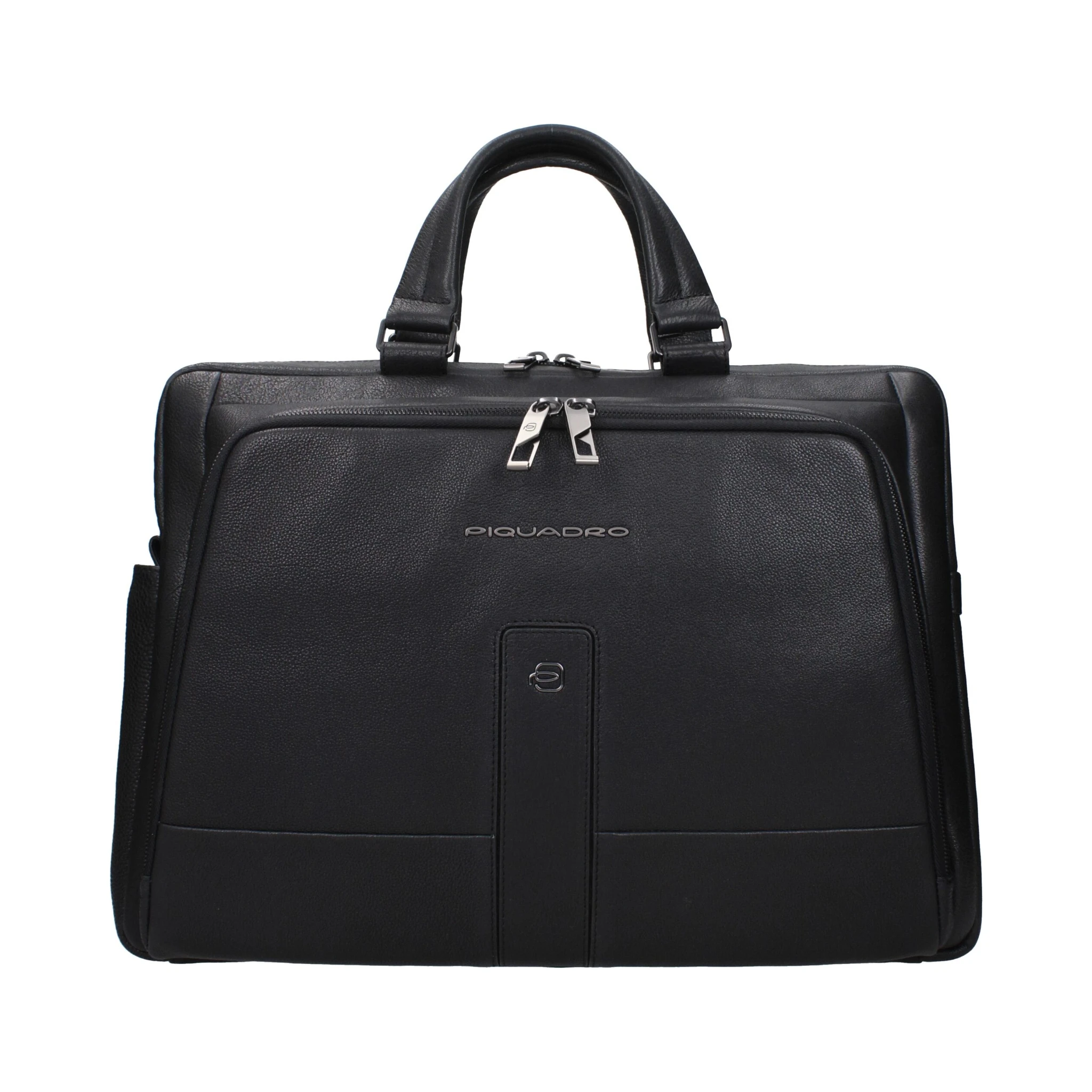 Black Leather Business And Laptop Bag