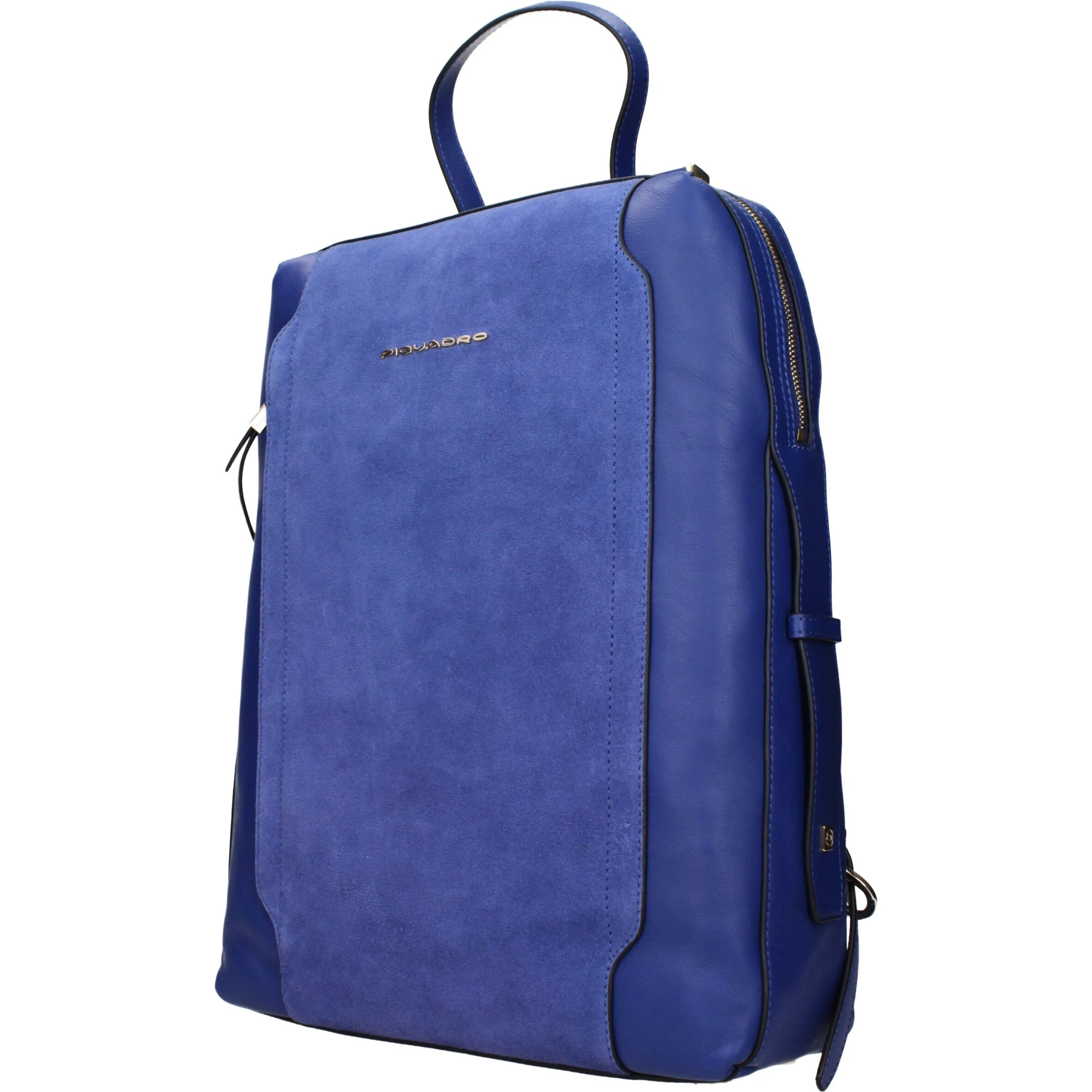 Blue Leather Backpack