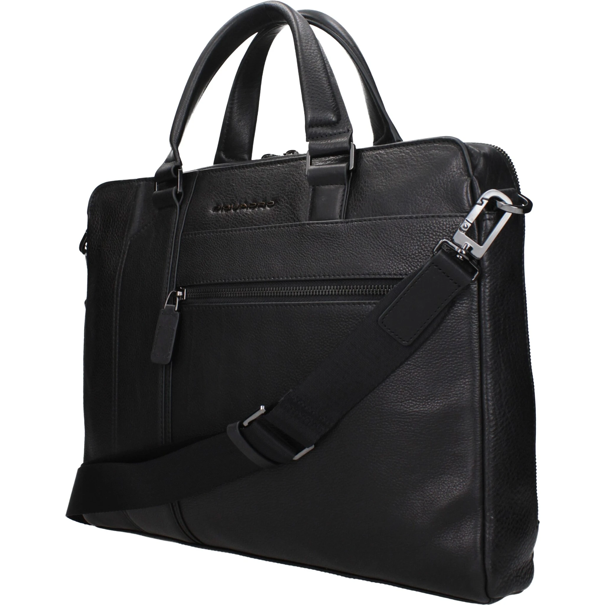 Black Leather Business And Laptop Bag