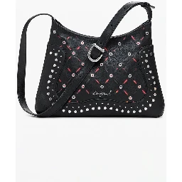 Black Polyethylene Women Handbag