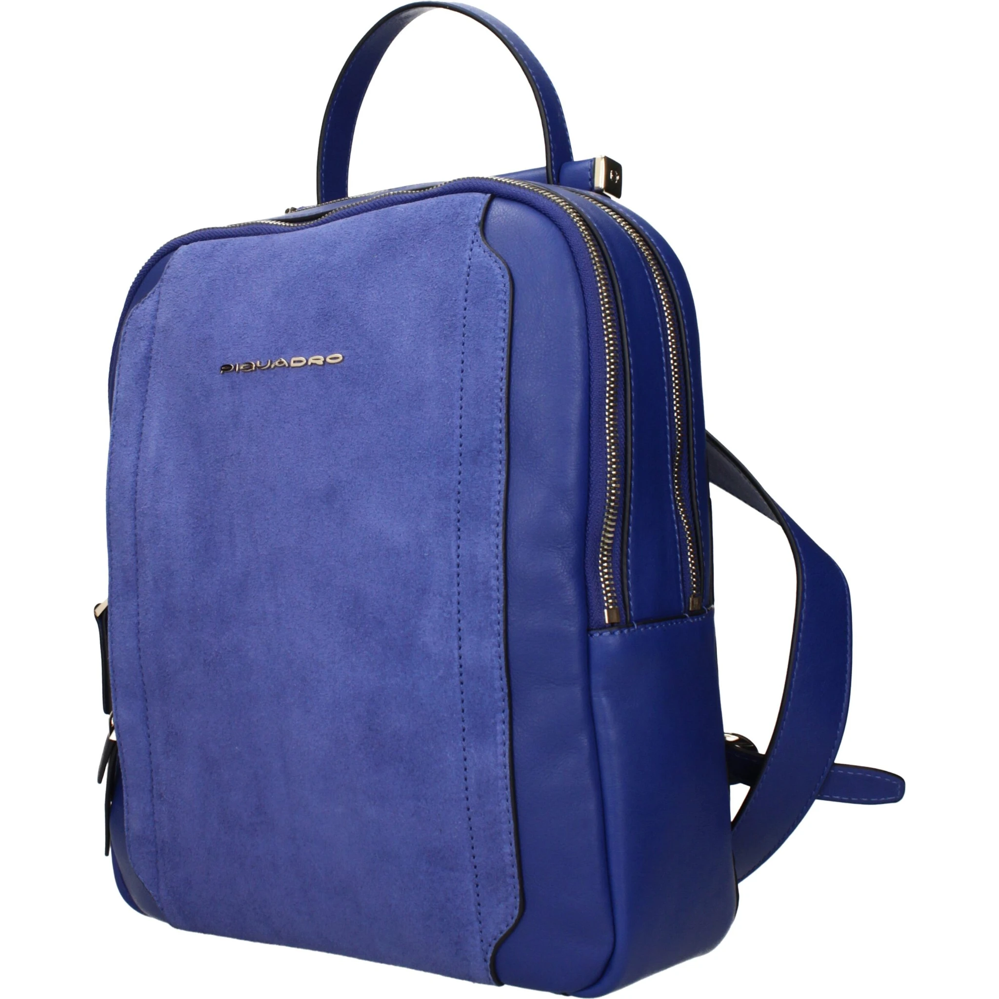Blue Leather Backpack