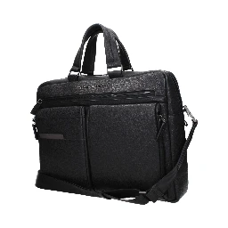 Black Leather Business And Laptop Bag