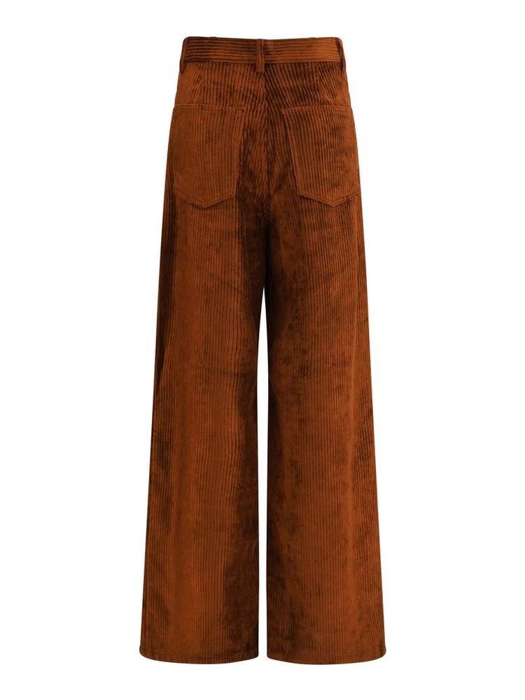 Brown Cotton Casual Pants alternative