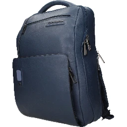 Blue Leather Backpack