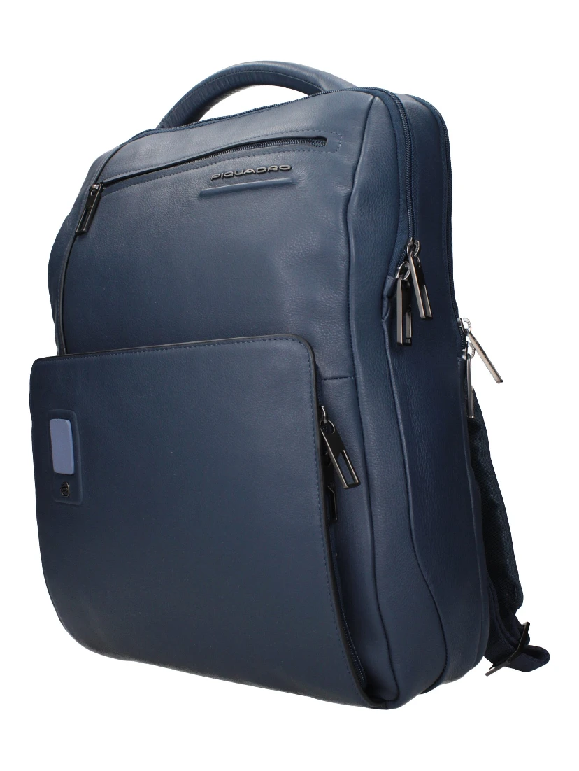 Blue Leather Backpack