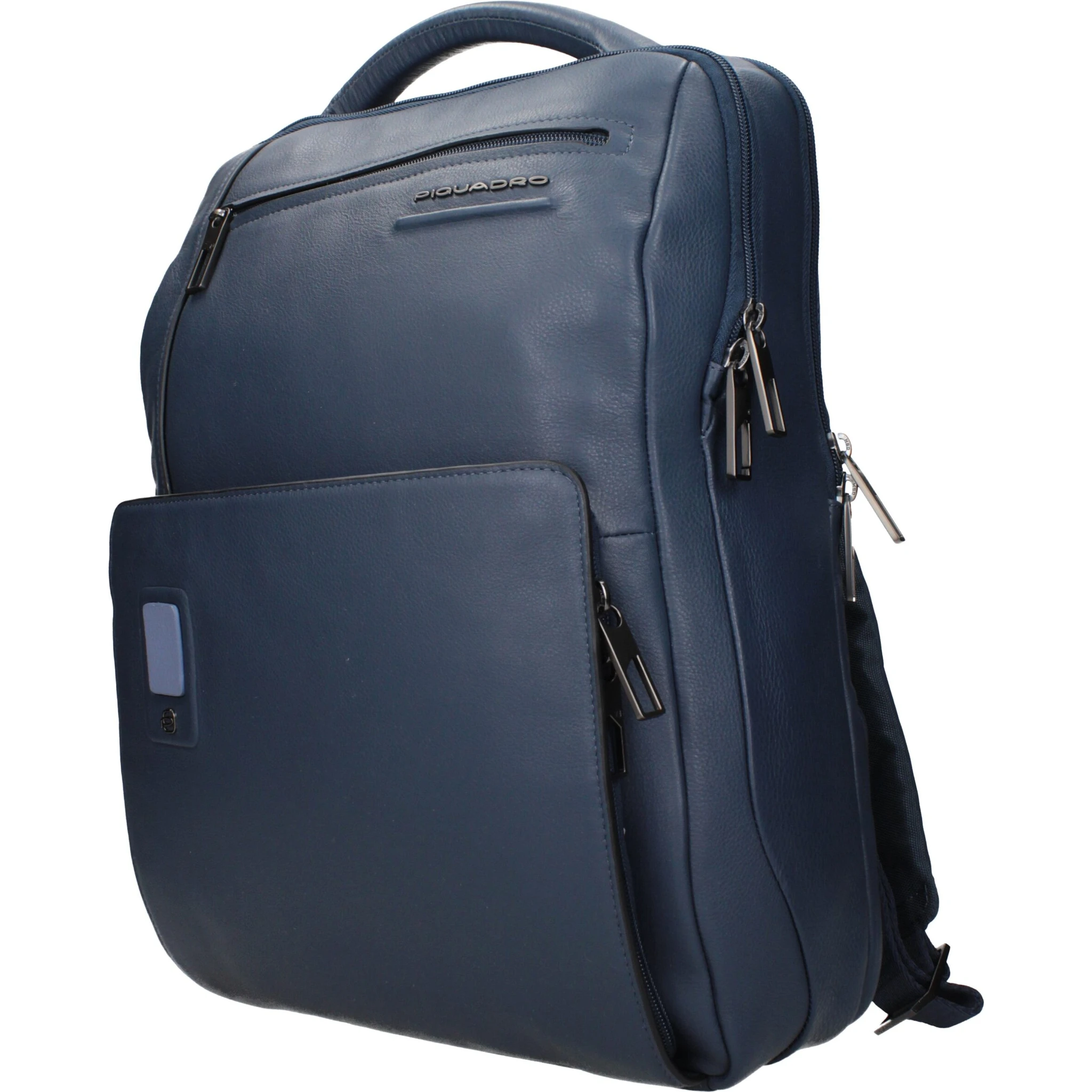 Blue Leather Backpack