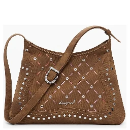 Brown Polyethylene Women Handbag