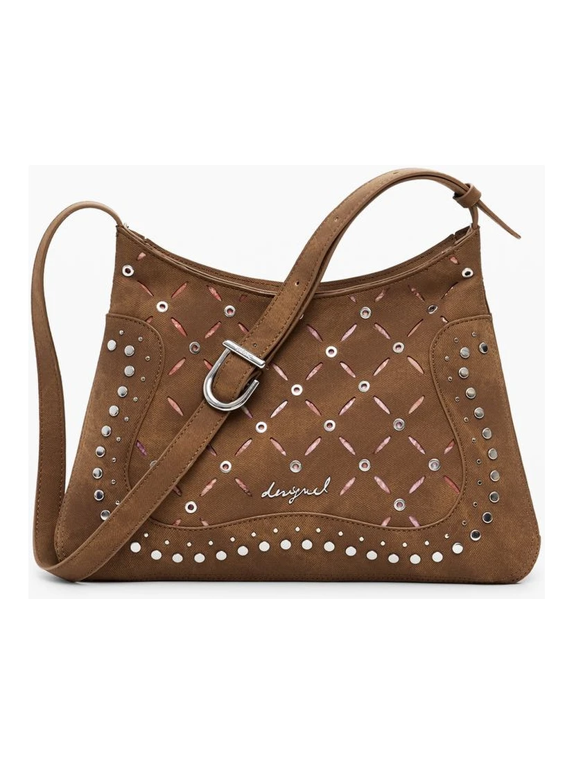 Brown Polyethylene Women Handbag