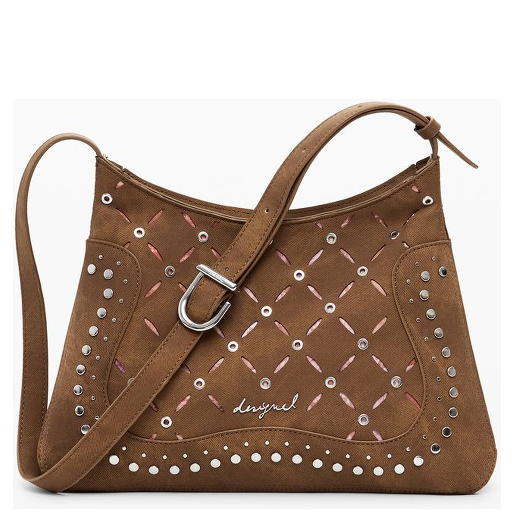 Brown Polyethylene Women Handbag