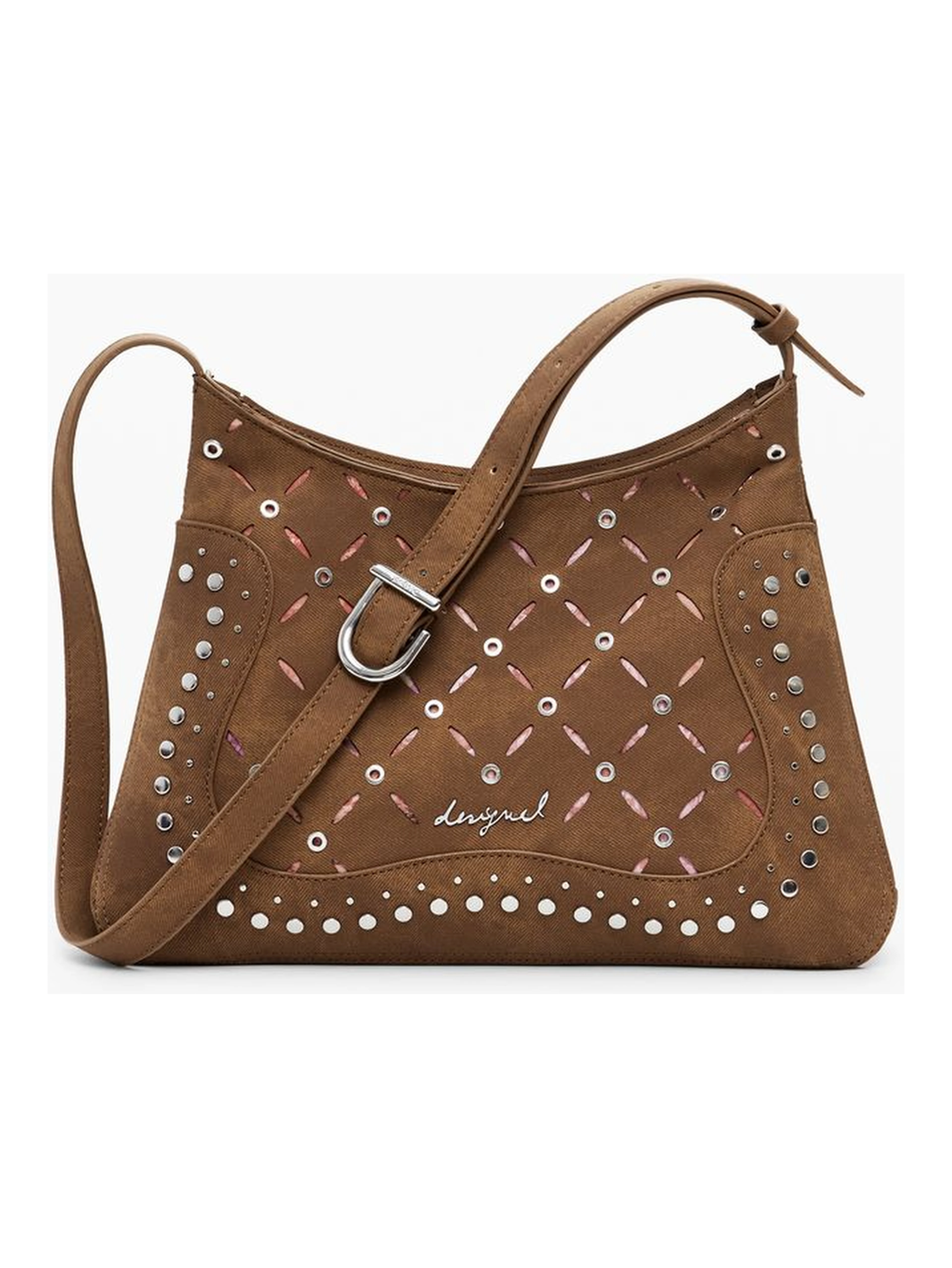 Brown Polyethylene Women Handbag