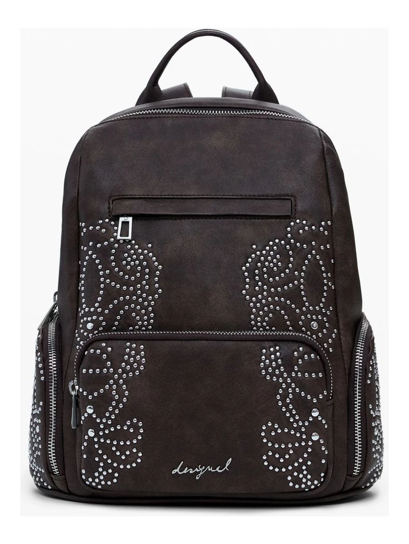 Brown Polyethylene Women Backpack