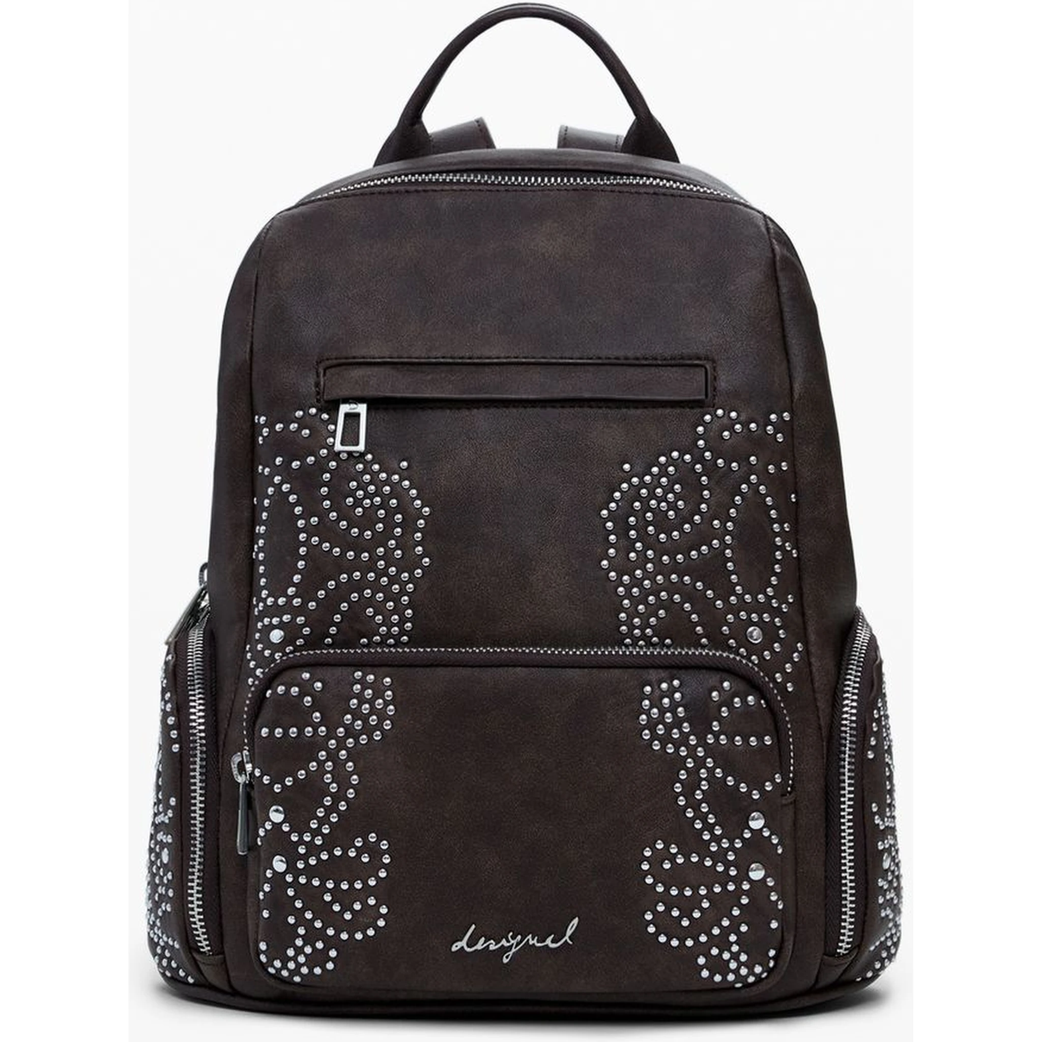 Brown Polyethylene Women Backpack