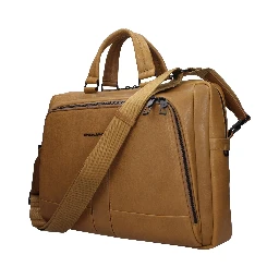 Beige Leather Business And Laptop Bag