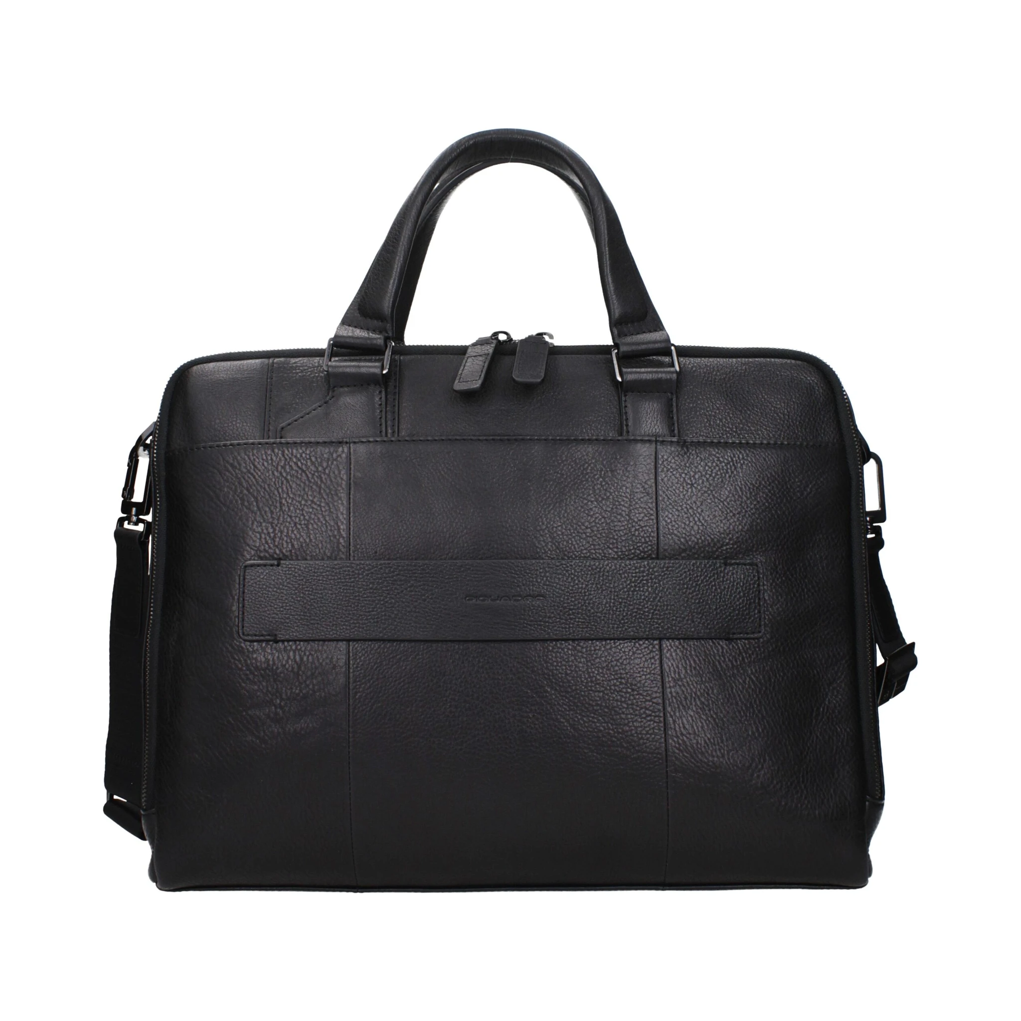 Black Leather Business And Laptop Bag