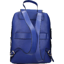 Blue Leather Backpack