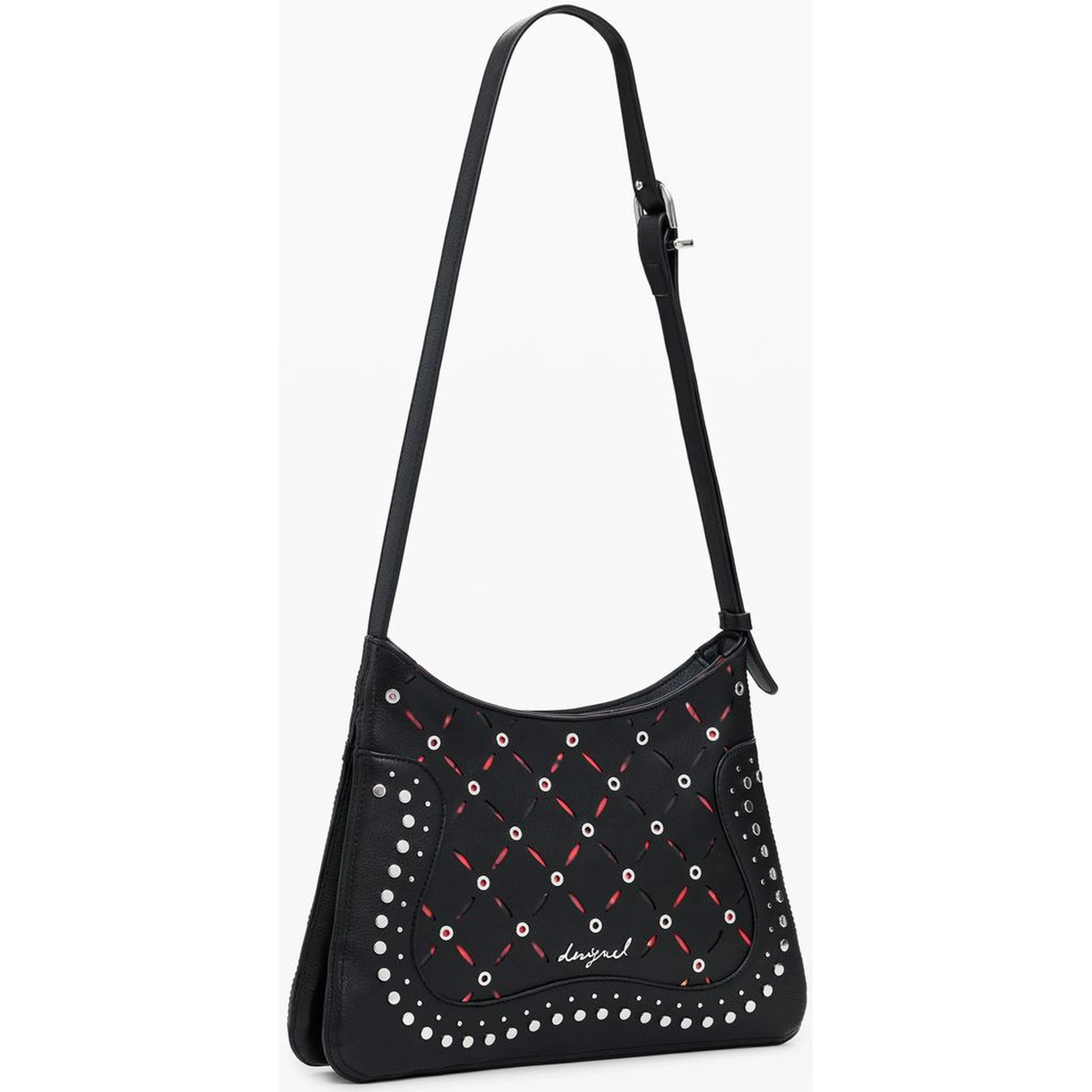 Black Polyethylene Women Handbag