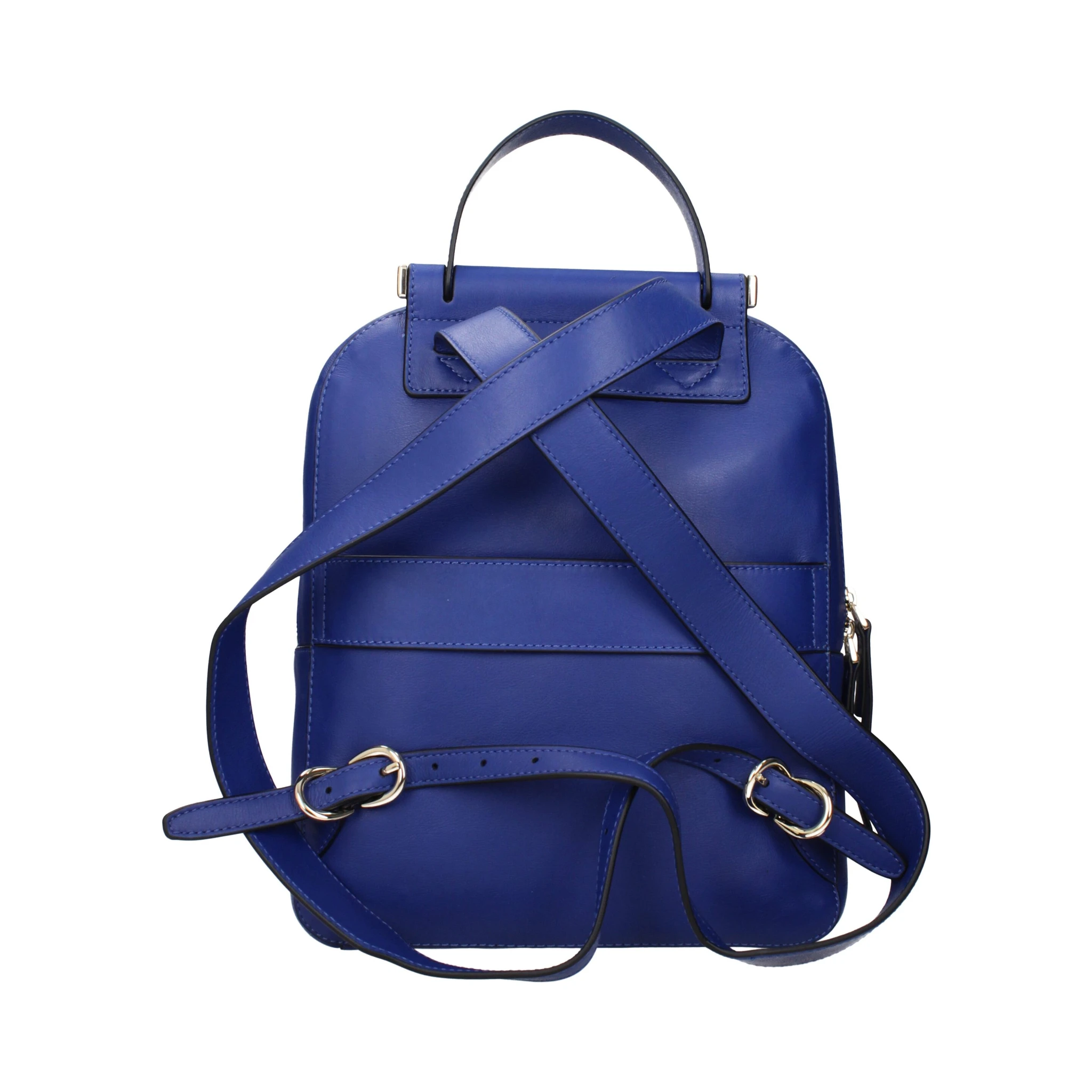 Blue Leather Backpack