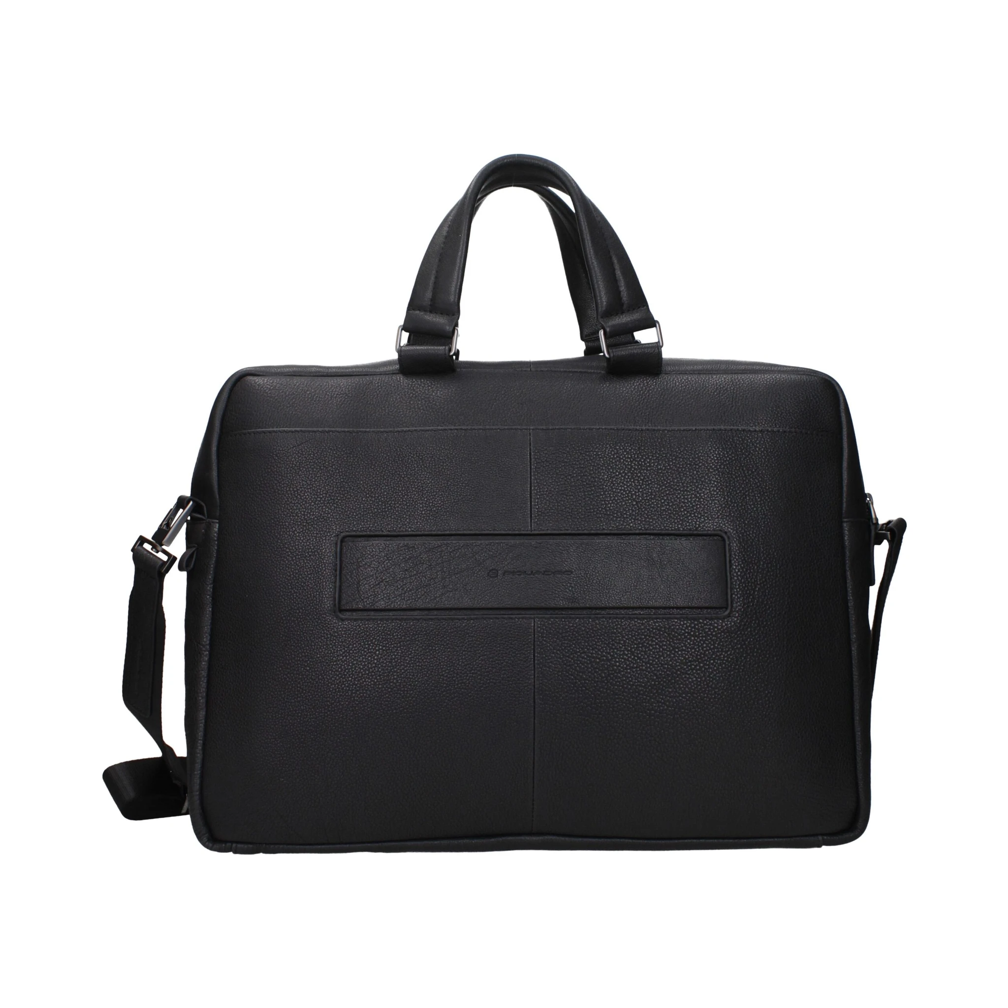 Black Leather Business And Laptop Bag