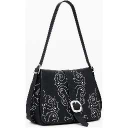 Black Polyethylene Women Handbag