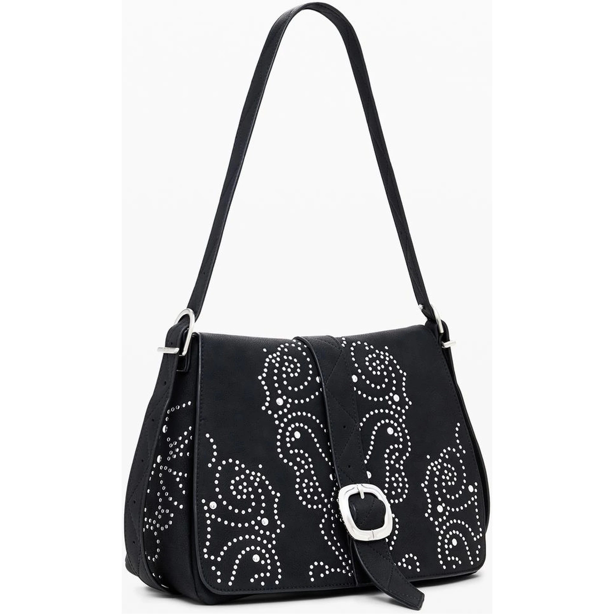 Black Polyethylene Women Handbag