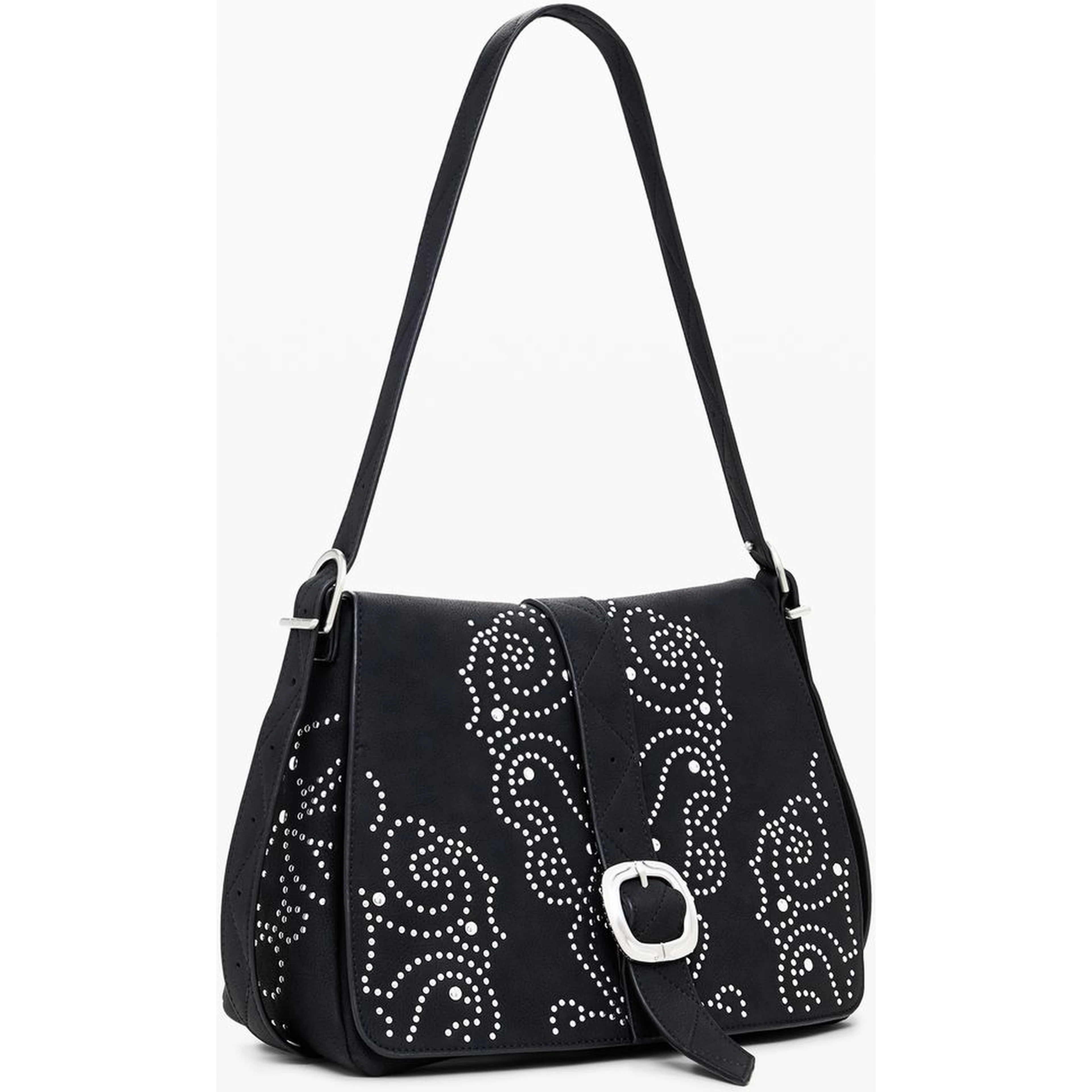 Black Polyethylene Women Handbag