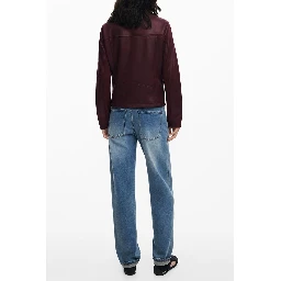 Red Polyester Women Jacket