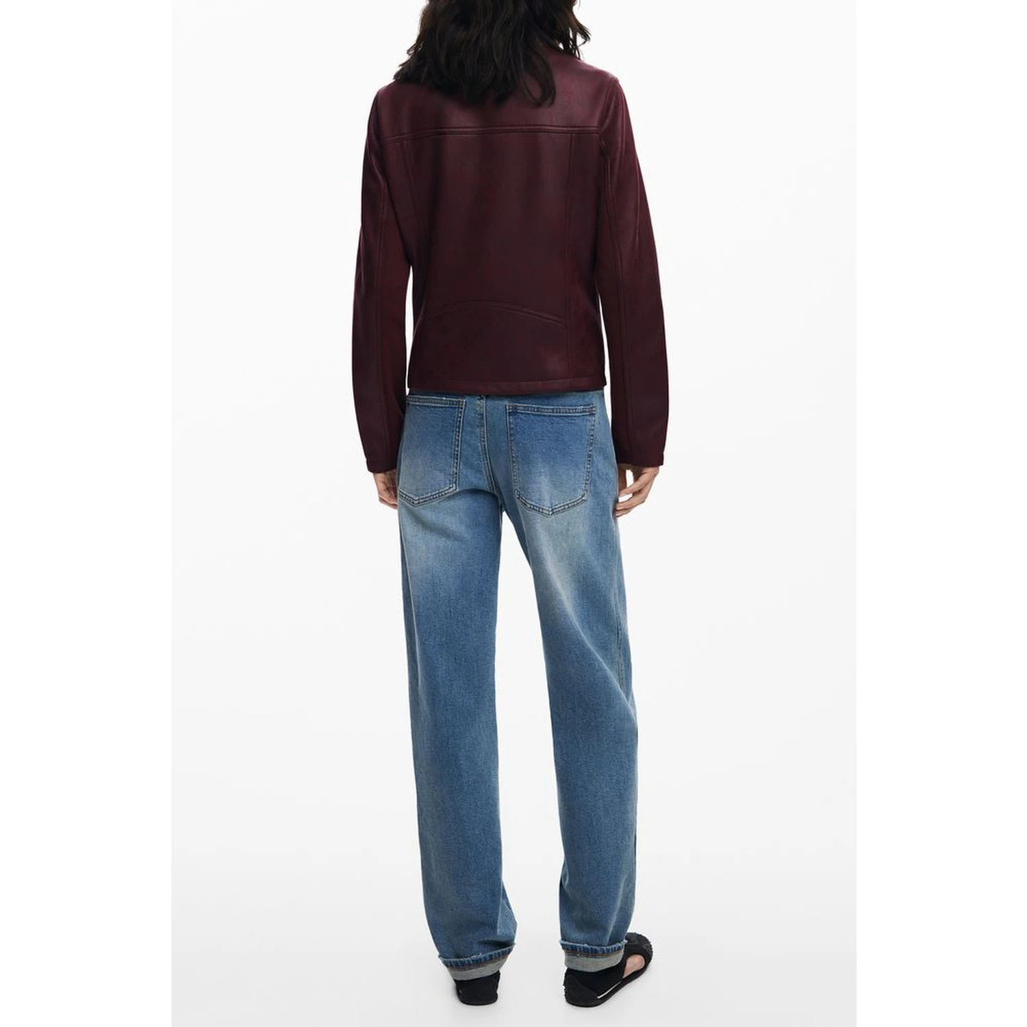 Red Polyester Women Jacket
