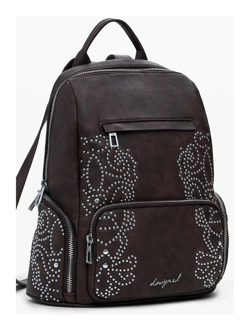 Brown Polyethylene Women Backpack