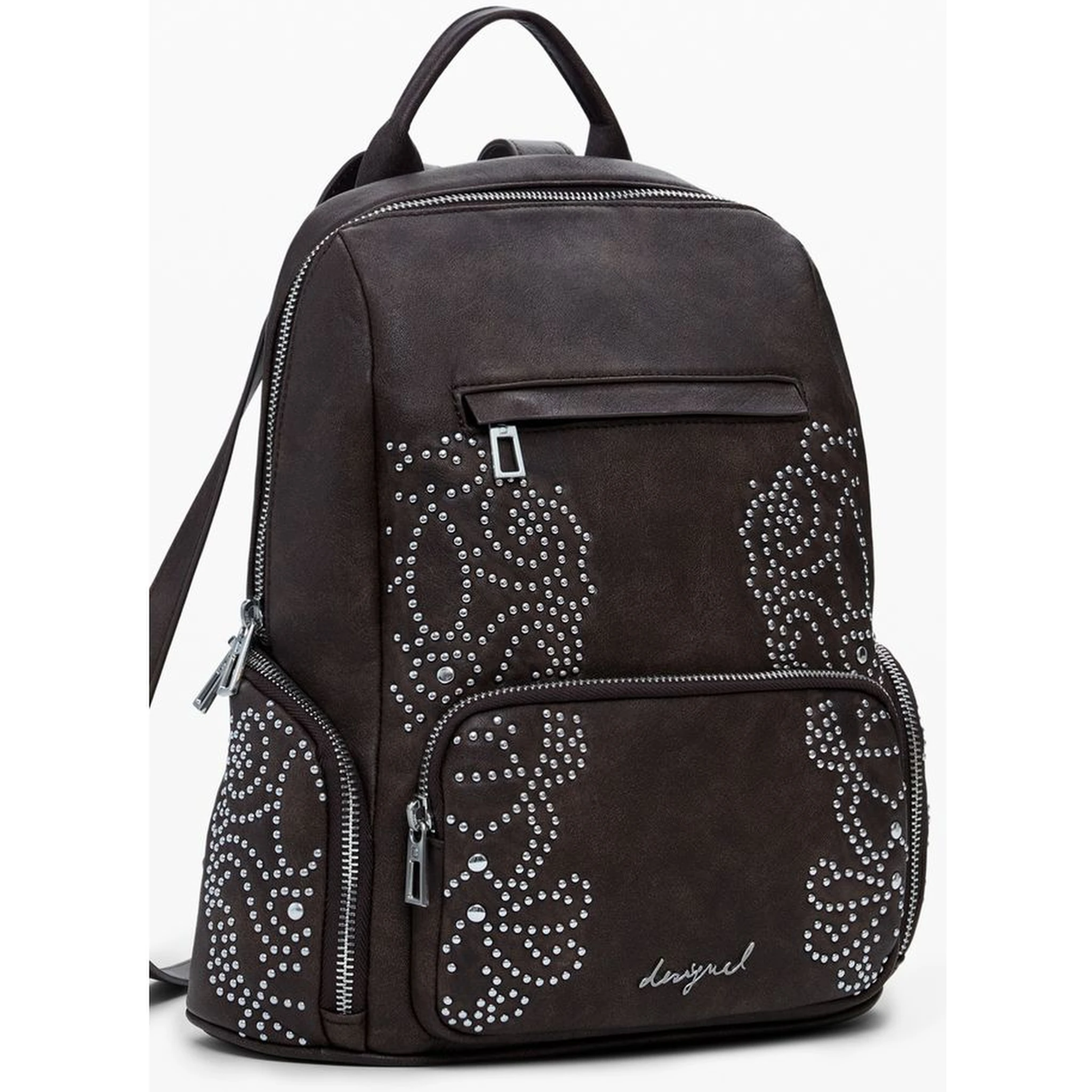 Brown Polyethylene Women Backpack