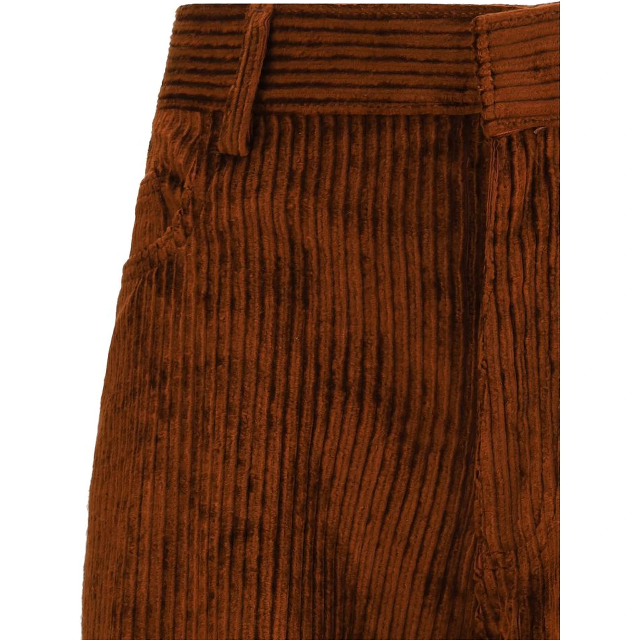 Brown Cotton Casual Pants